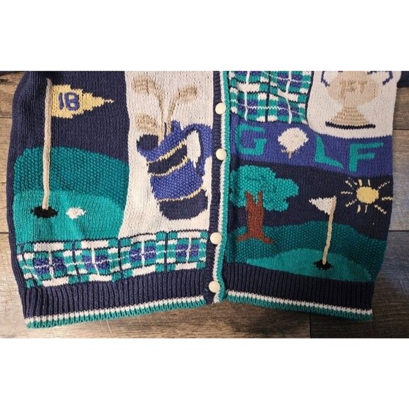 Northern Isles Signature Vintage Golf Cardigan Sweater XL - Picture 5 of 7